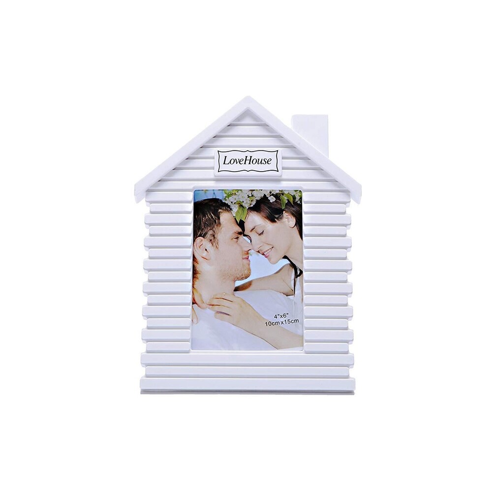 Premium Plastic 5" x 7" Photo Frame, Sweet House Shape, Baby Shower